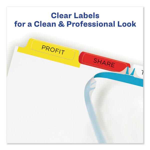 Print and Apply Index Maker Clear Label Dividers, 5-Tab, Color Tabs, 11 x 8.5, White, Traditional Color Tabs, 5 Sets - Image 3