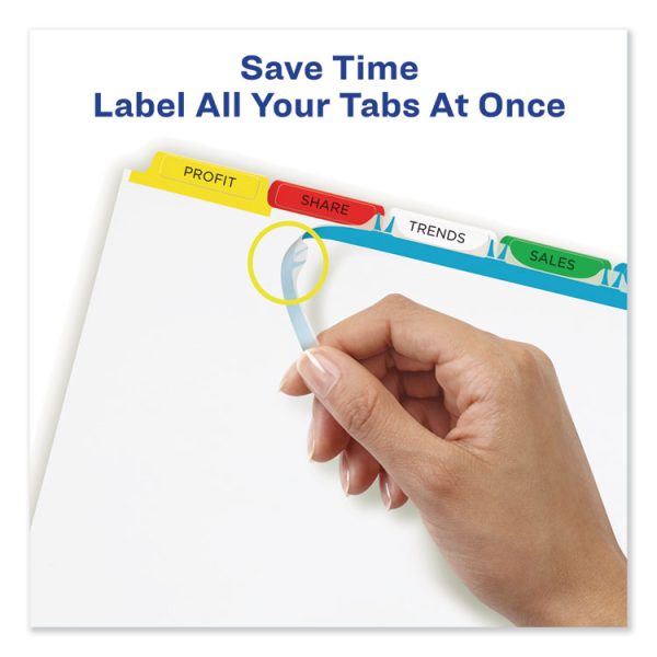 Print and Apply Index Maker Clear Label Dividers, 5-Tab, Color Tabs, 11 x 8.5, White, Traditional Color Tabs, 5 Sets - Image 4