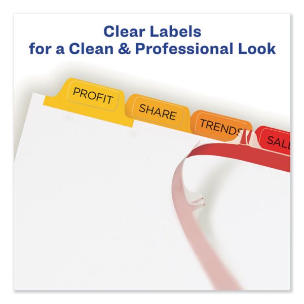 Print and Apply Index Maker Clear Label Dividers, 8-Tab, Color Tabs, 11 x 8.5, White, Traditional Color Tabs, 5 Sets - Image 3