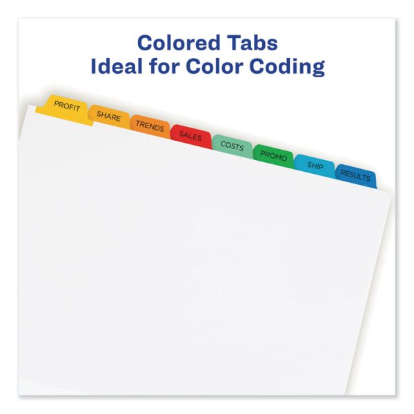 Print and Apply Index Maker Clear Label Dividers, 8-Tab, Color Tabs, 11 x 8.5, White, Traditional Color Tabs, 25 Sets - Image 6