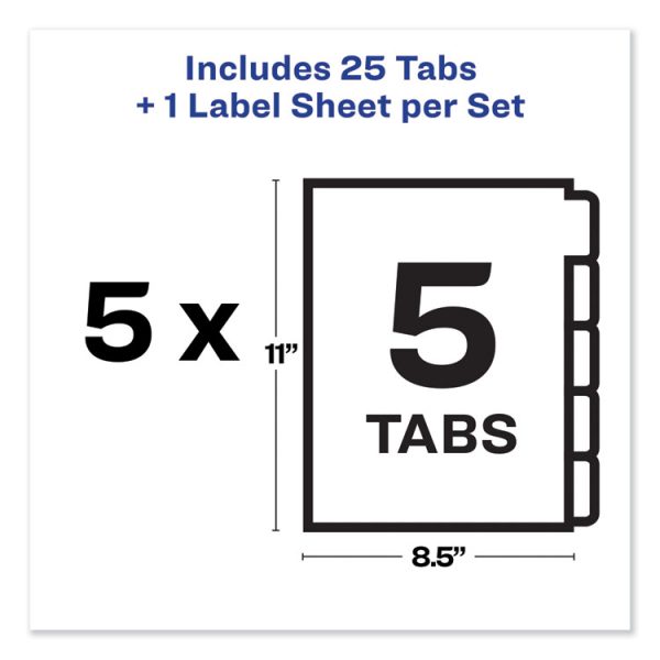 Print and Apply Index Maker Clear Label Unpunched Dividers, 5-Tab, 11 x 8.5, White, 5 Sets - Image 5
