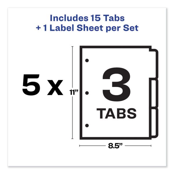 Print and Apply Index Maker Clear Label Dividers, 3-Tab, White Tabs, 11 x 8.5, White, 5 Sets - Image 5