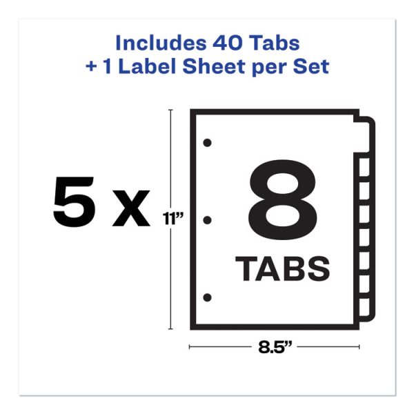 Print and Apply Index Maker Clear Label Dividers, 8-Tab, 11 x 8.5, White, 5 Sets - Image 5