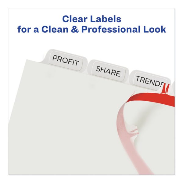 Print and Apply Index Maker Clear Label Dividers, 8-Tab, 11 x 8.5, White, 5 Sets - Image 3