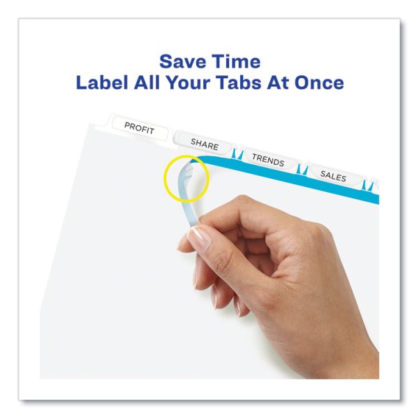 Print and Apply Index Maker Clear Label Dividers, Extra Wide Tab, 5-Tab, White Tabs, 11.25 x 9.25, White, 5 Sets - Image 5