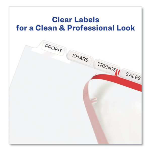 Print and Apply Index Maker Clear Label Dividers, Extra Wide Tabs, 8-Tab, 11.25 x 9.25, White, 5 Sets - Image 6