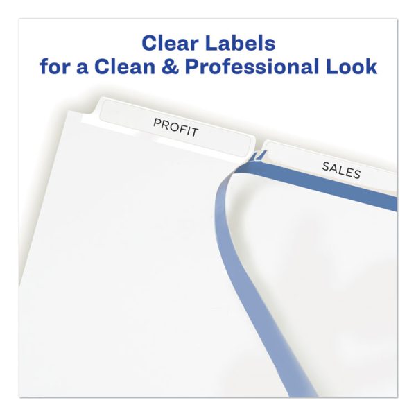 Print and Apply Index Maker Clear Label Dividers, 3-Tab, White Tabs, 11 x 8.5, White, 25 Sets - Image 3