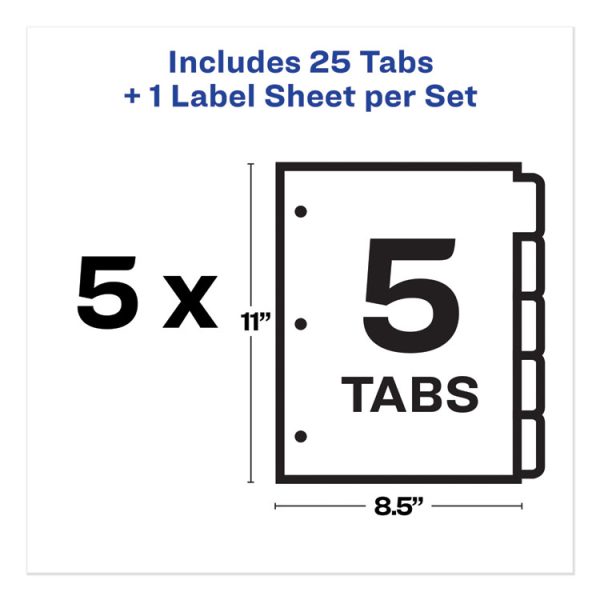 Print and Apply Index Maker Clear Label Dividers, Big Tab, 5-Tab, White Tabs, 11 x 8.5, White, 5 Sets - Image 5