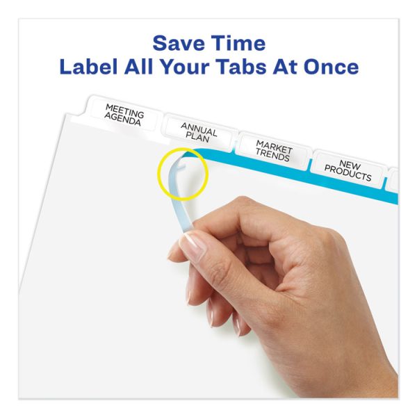 Print and Apply Index Maker Clear Label Dividers, Big Tab, 5-Tab, White Tabs, 11 x 8.5, White, 5 Sets - Image 4