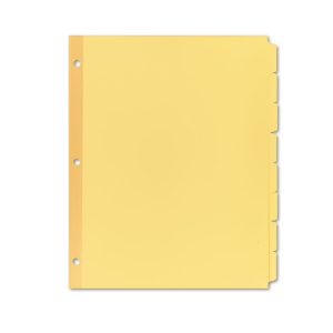 Write and Erase Plain-Tab Paper Dividers, 8-Tab, 11 x 8.5, Buff, 24 Sets
