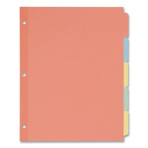 Write and Erase Plain-Tab Paper Dividers, 5-Tab, 11 x 8.5, Multicolor, 36 Sets