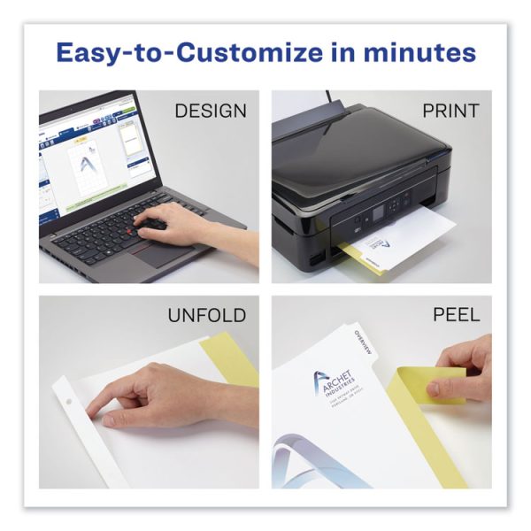 Customizable Print-On Dividers, 3-Hole Punched, 5-Tab, 11 x 8.5, White, 5 Sets - Image 4