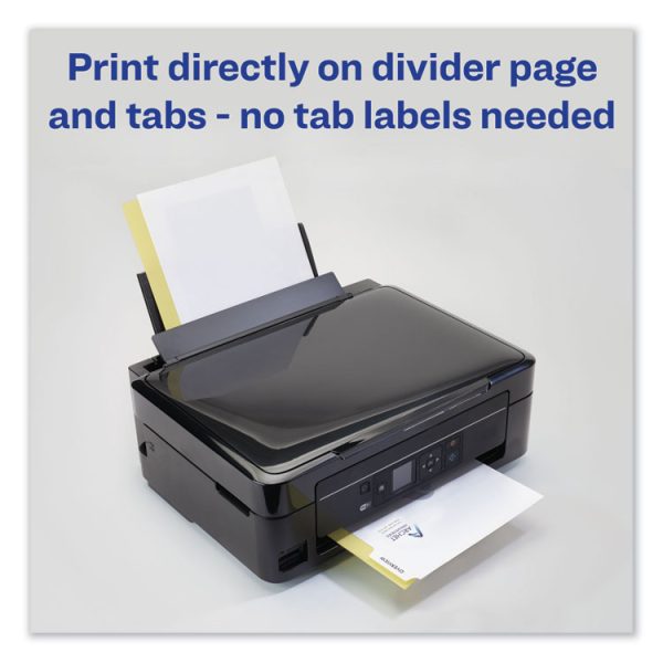 Customizable Print-On Dividers, Unpunched, 5-Tab, 11 x 8.5, White, 5 Sets - Image 2