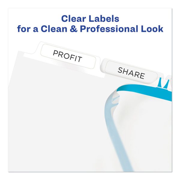 Print and Apply Index Maker Clear Label Dividers, 5-Tab, White Tabs, 11 x 8.5, White, 50 Sets - Image 3