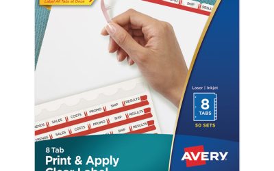 Print and Apply Index Maker Clear Label Dividers, 8-Tab, 11 x 8.5, White, 50 Sets