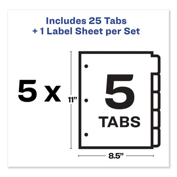 Print and Apply Index Maker Clear Label Dividers, 5-Tab, Color Tabs, 11 x 8.5, White, Contemporary Color Tabs, 5 Sets - Image 5