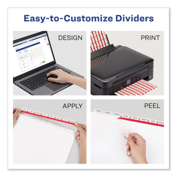 Print and Apply Index Maker Clear Label Dividers, 8-Tab, Color Tabs, 11 x 8.5, White, Contemporary Color Tabs, 5 Sets - Image 2