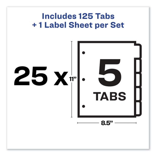 Print and Apply Index Maker Clear Label Dividers, 5-Tab, Color Tabs, 11 x 8.5, White, Contemporary Color Tabs, 25 Sets - Image 5