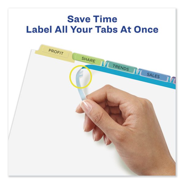 Print and Apply Index Maker Clear Label Dividers, 5-Tab, Color Tabs, 11 x 8.5, White, Contemporary Color Tabs, 25 Sets - Image 4