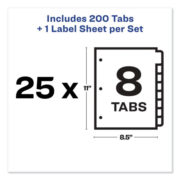 Print and Apply Index Maker Clear Label Dividers, 8-Tab, Color Tabs, 11 x 8.5, White, Contemporary Color Tabs, 25 Sets - Image 5