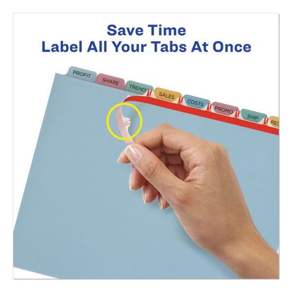 Print and Apply Index Maker Clear Label Plastic Dividers with Printable Label Strip, 8-Tab, 11 x 8.5, Assorted Tabs, 5 Sets - Image 4