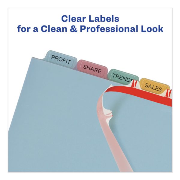 Print and Apply Index Maker Clear Label Plastic Dividers with Printable Label Strip, 8-Tab, 11 x 8.5, Assorted Tabs, 5 Sets - Image 3
