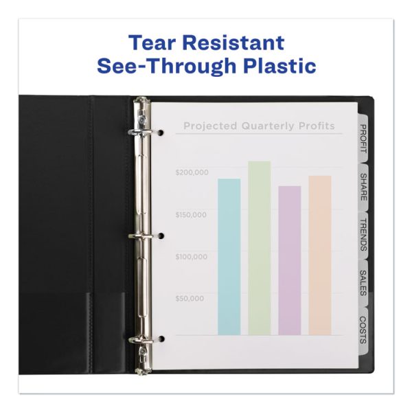 Print and Apply Index Maker Clear Label Plastic Dividers w/Printable Label Strip, 5-Tab, 11 x 8.5, Frosted Clear Tabs, 5 Sets - Image 6
