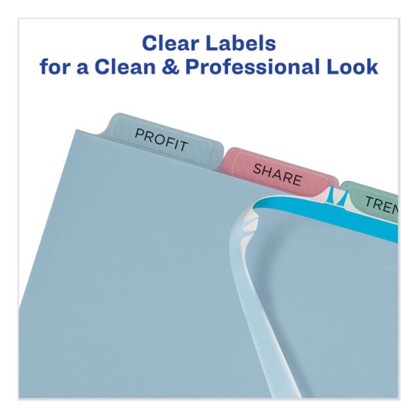 Print and Apply Index Maker Clear Label Plastic Dividers with Printable Label Strip, 5-Tab, 11 x 8.5, Assorted Tabs, 5 Sets - Image 3