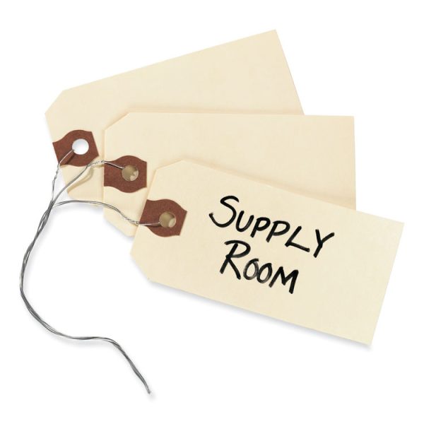 Double Wired Shipping Tags, 11.5 pt Stock, 3.25 x 1.63, Manila, 1,000/Box - Image 4