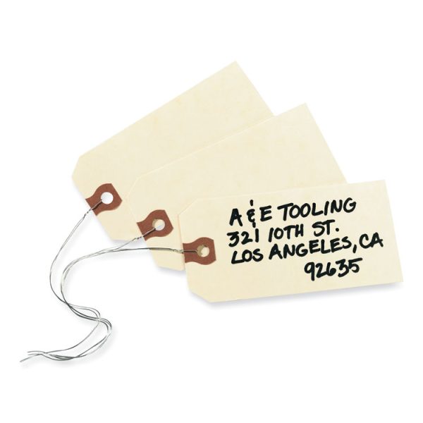 Double Wired Shipping Tags, 11.5 pt Stock, 6.25 x 3.13, Manila, 1,000/Box - Image 5