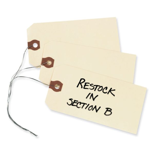Double Wired Shipping Tags, 11.5 pt Stock, 6.25 x 3.13, Manila, 1,000/Box - Image 6