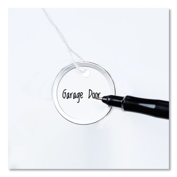 Heavyweight Stock Metal Rim Tags, 1.25" dia, White, 500/Box - Image 7
