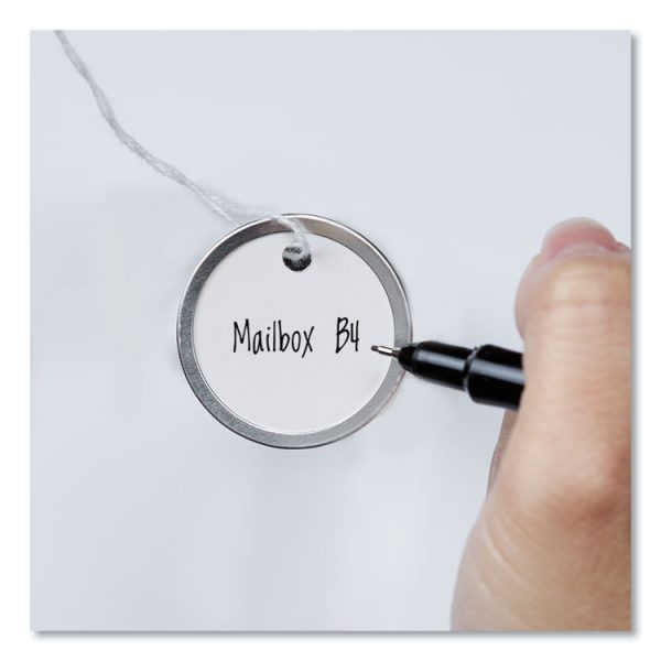 Heavyweight Stock Metal Rim Tags, 1.25" dia, White, 500/Box - Image 3