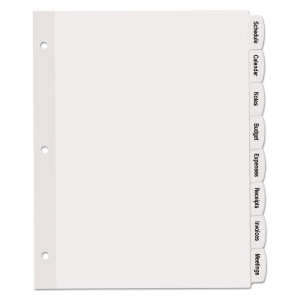 Big Tab Printable White Label Tab Dividers, 8-Tab, 11 x 8.5, White, 20 Sets - Image 2