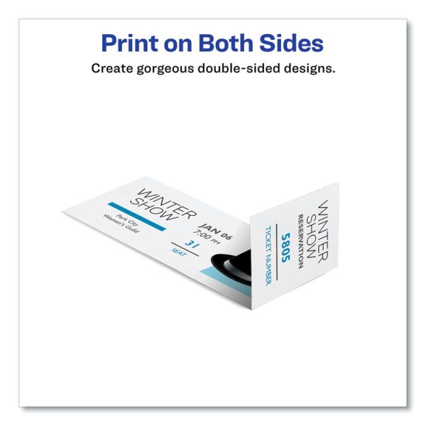 Printable Tickets with Tear-Away Stubs, 97 Bright, 65 lb Cover Weight, 8.5 x 11, White, 10 Tickets/Sheet, 50 Sheets/Pack - Image 7