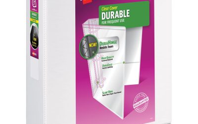 Durable View Binder With Durahinge And Slant Rings, 3 Rings, 3″ Capacity, 11 X 8.5, White, 4/pack