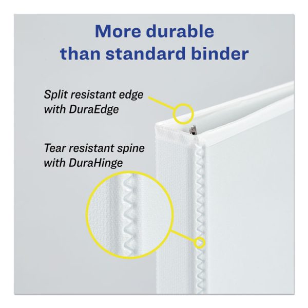 Durable View Binder With Durahinge And Slant Rings, 3 Rings, 3" Capacity, 11 X 8.5, White, 4/pack - Image 4