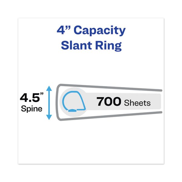 Touchguard Protection Heavy-Duty View Binders With Slant Rings, 3 Rings, 4" Capacity, 11 X 8.5, White - Image 2
