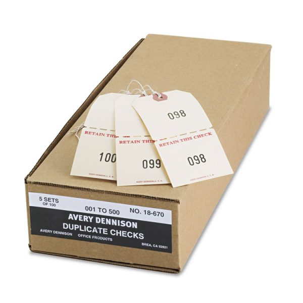 Duplicate Auto Park Tags, 1-500, 4.75 x 2.38, Manila, 500/Box - Image 2