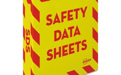 Heavy-Duty Preprinted Safety Data Sheet Binder, 3 Rings, 1.5″ Capacity, 11 X 8.5, Yellow/red