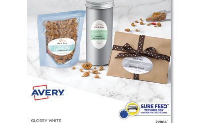 Oval Labels with Sure Feed and Easy Peel, 1.5 x 2.5, Glossy White, 180/Pack