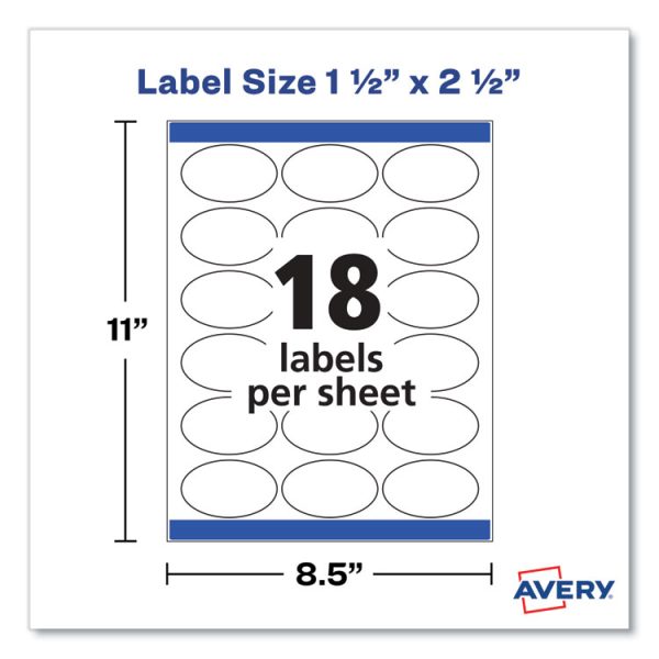 Oval Labels with Sure Feed and Easy Peel, 1.5 x 2.5, Glossy White, 180/Pack - Image 5