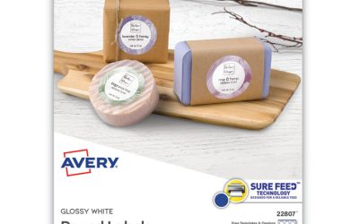 Round Print-To-The Edge Labels With Sure Feed And Easy Peel, 2″ Dia, Glossy White, 120/pk