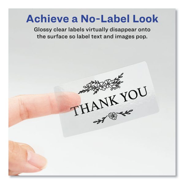 Print-To-The-Edge Labels With Sure Feed And Easy Peel, 2 X 3, Glossy Clear, 80/pack - Image 2