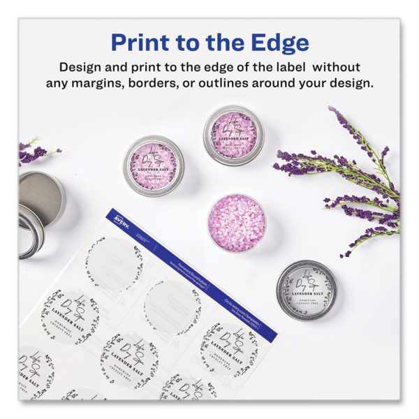 Round Print-To-The Edge Labels With Sure Feed And Easy Peel, 2" Dia, Glossy Clear, 120/pk - Image 3