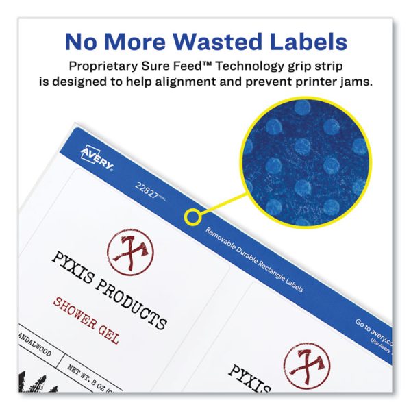 Removable Print-to-the-Edge White Labels w/ Sure Feed, 3.5 x 4.75, 32/Pack - Image 3