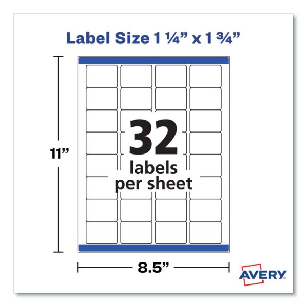 Removable Durable White Rectangle Labels w/ Sure Feed, 1.25 x 1.75, 256/PK - Image 5