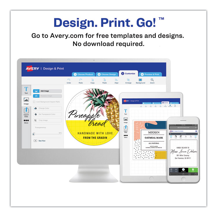 Round Print-to-the Edge Labels with SureFeed and EasyPeel, 2" dia, Matte White, 300/Pack - Image 6
