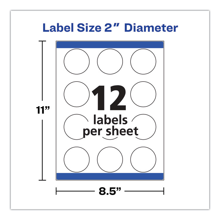 Round Print-to-the Edge Labels with SureFeed and EasyPeel, 2" dia, Matte White, 300/Pack - Image 7