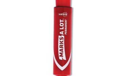 Marks A Lot Extra-Large Desk-Style Permanent Marker, Extra-Broad Chisel Tip, Red (24147)